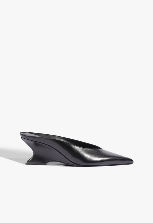 Siena Mid Mule Leather Pump 5 Black Leather - Schutz Shoes