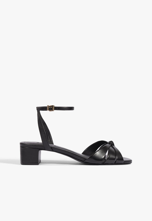 Carmen Mid Leather Sandal 5 Black Leather - Schutz Shoes