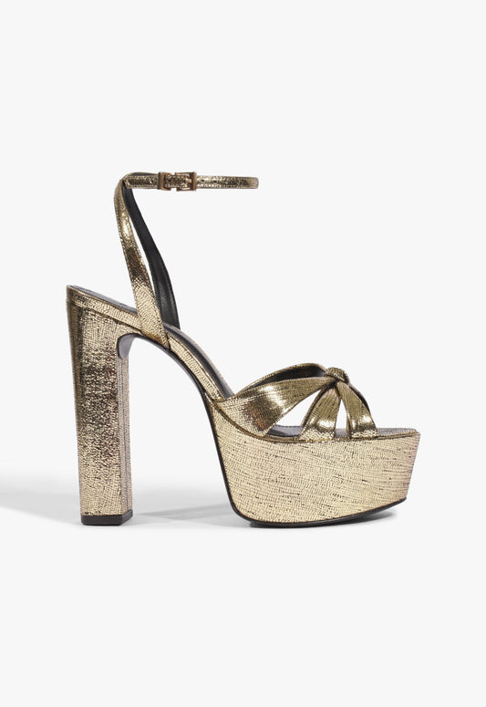 Carmen Platform Leather Sandal 5 Gold Metallic - Schutz Shoes