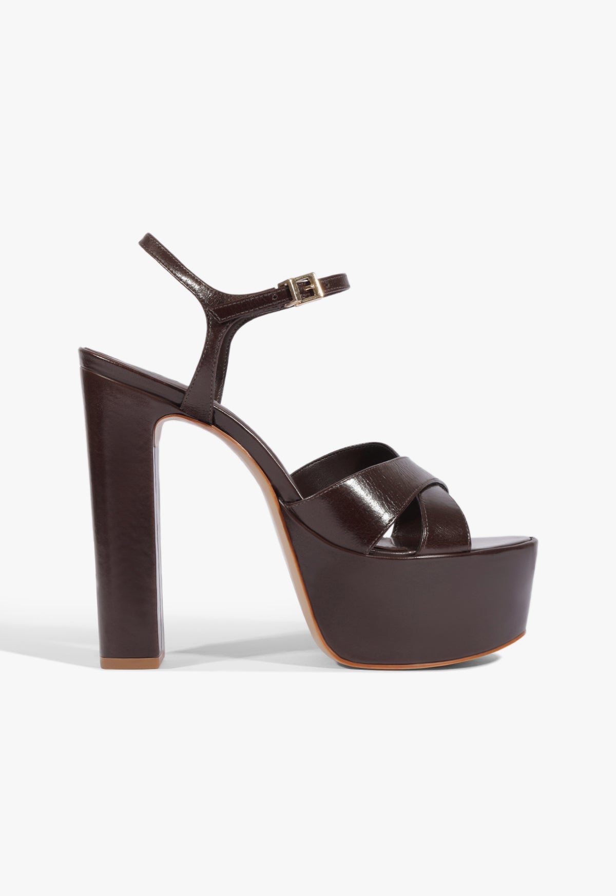 Kiona Leather Sandal 5 Maplewood Leather - Schutz Shoes