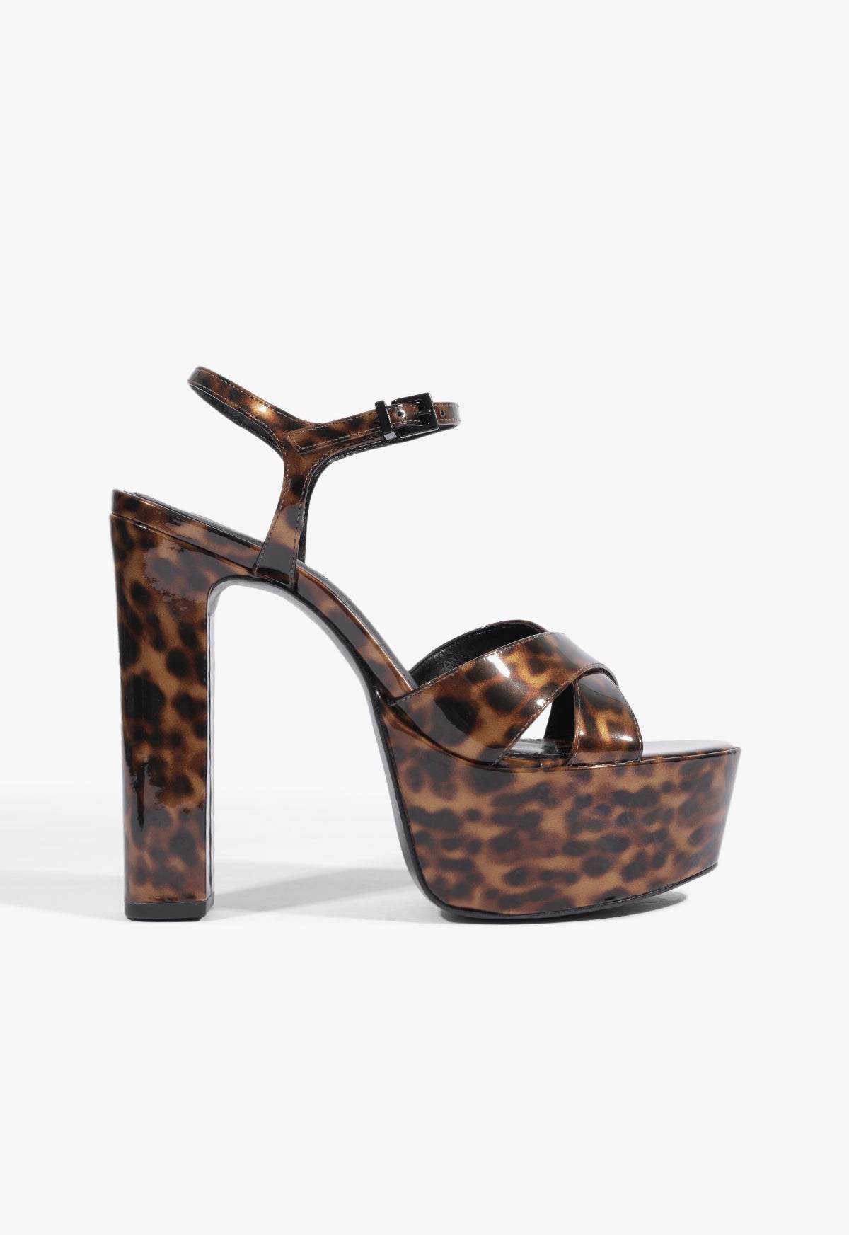 Kiona Patent Platform Sandal 5 Brown Patent - Schutz Shoes