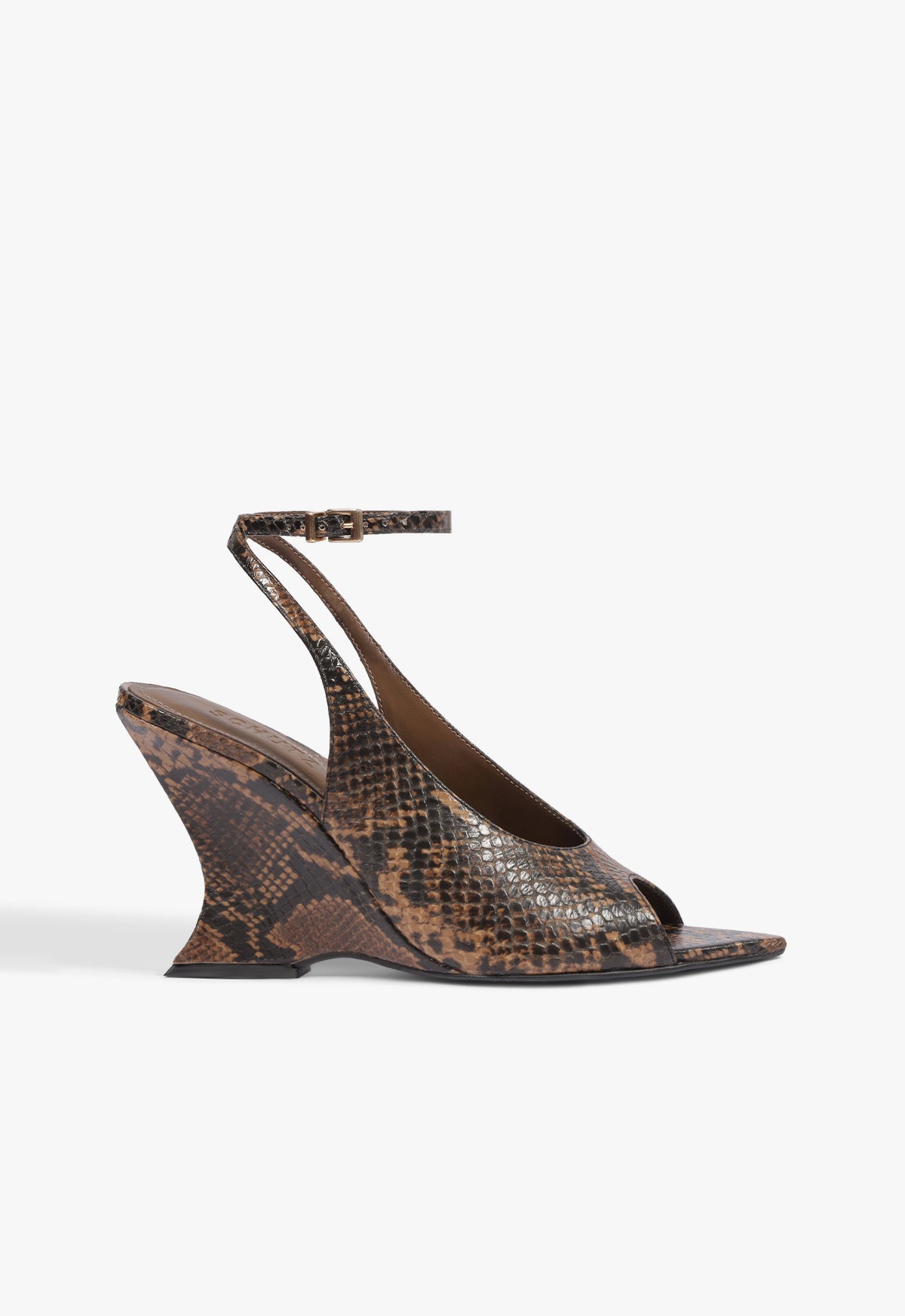 Aurelle Leather Sandal 5 Pecan Brown Leather - Schutz Shoes