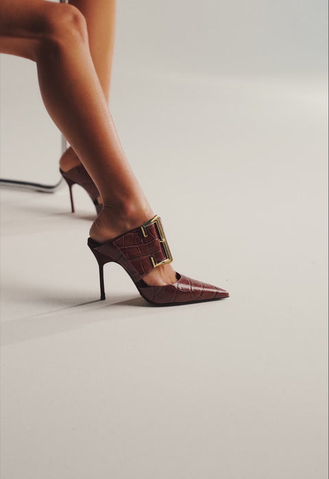 Beatrix Mule Croc Pump FALL 25 - Schutz Shoes