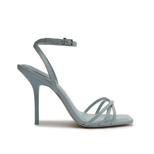 Amelia Square Leather Sandal High Summer 23 5 Sky way Nappa Leather - Schutz Shoes