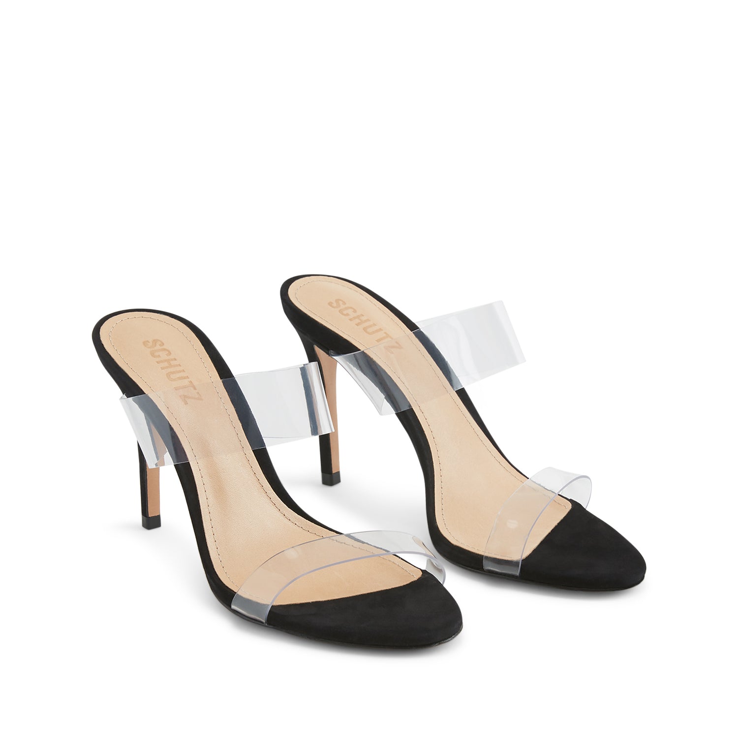 Black Pointed Toe Bow Shoes  Women's Transparent Sandal