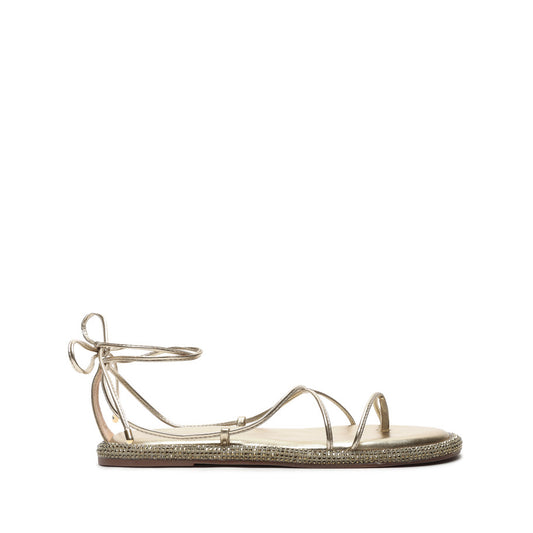 Kittie Metallic Nappa Sandal Flats OLD 5 Gold Metallic Nappa - Schutz Shoes