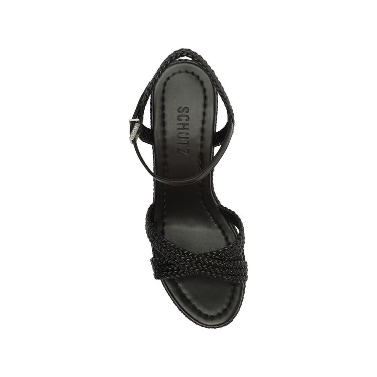 Karima Cutout Atanado Leather Sandal Black