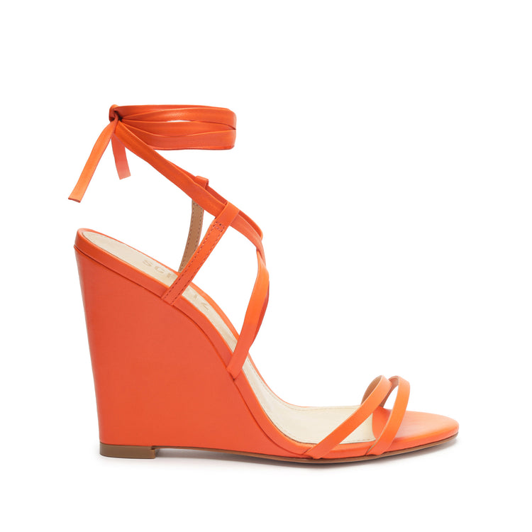Deonne Casual Nappa Leather Sandal Flame Orange