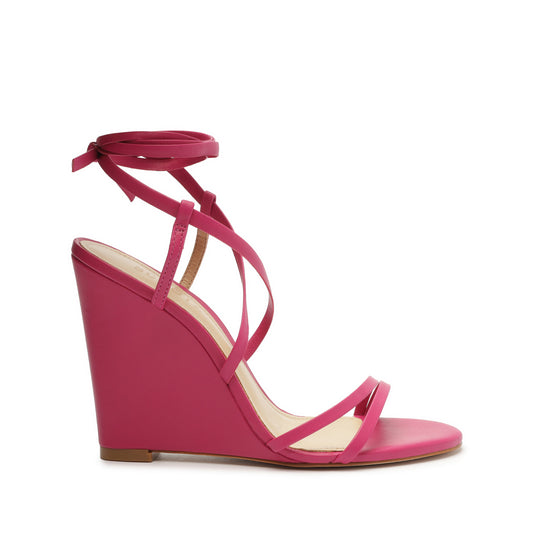 Deonne Casual Nappa Leather Sandal OLD 5 Hot Pink Nappa Leather - Schutz Shoes