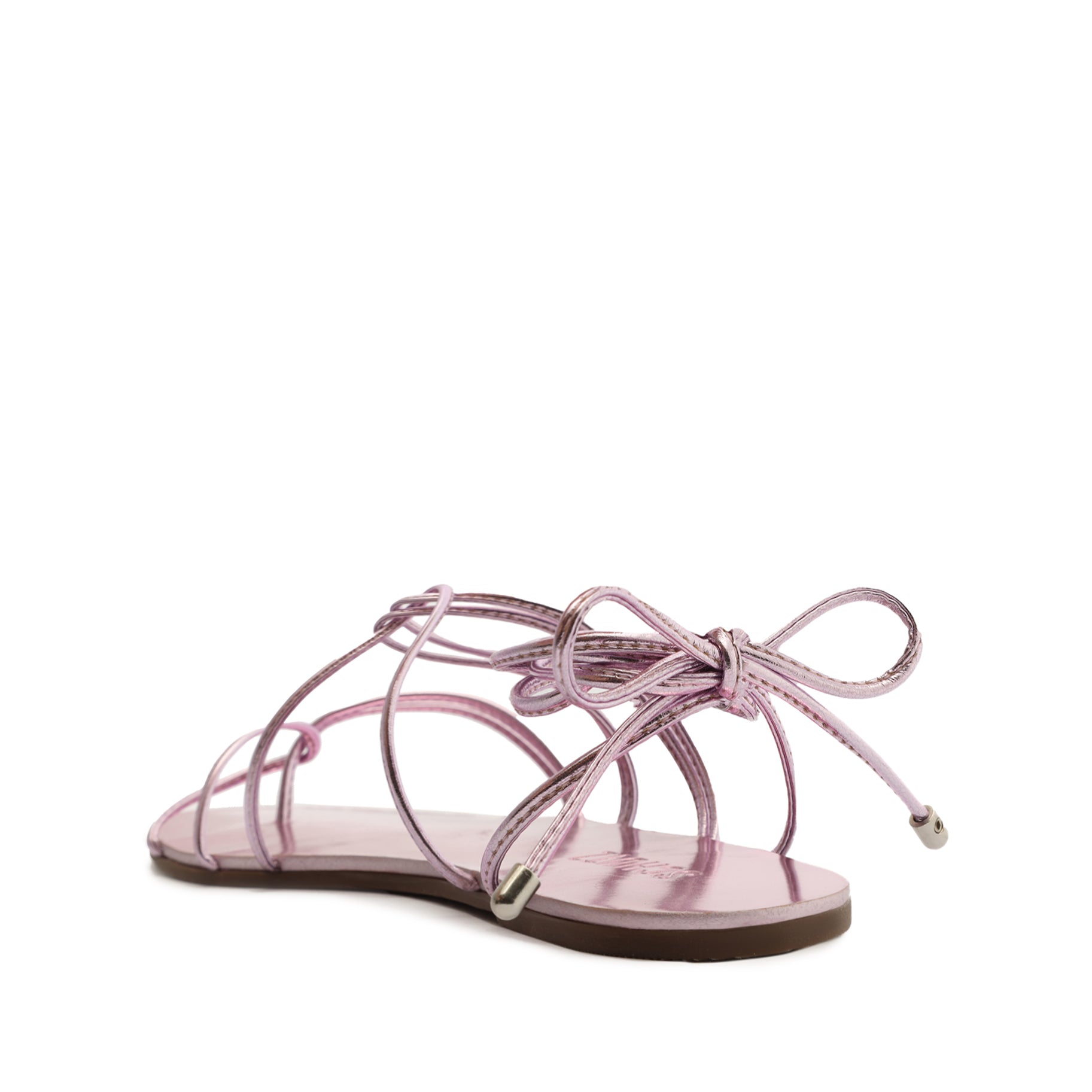 Lucilla Metallic Leather Sandal Flats OLD    - Schutz Shoes