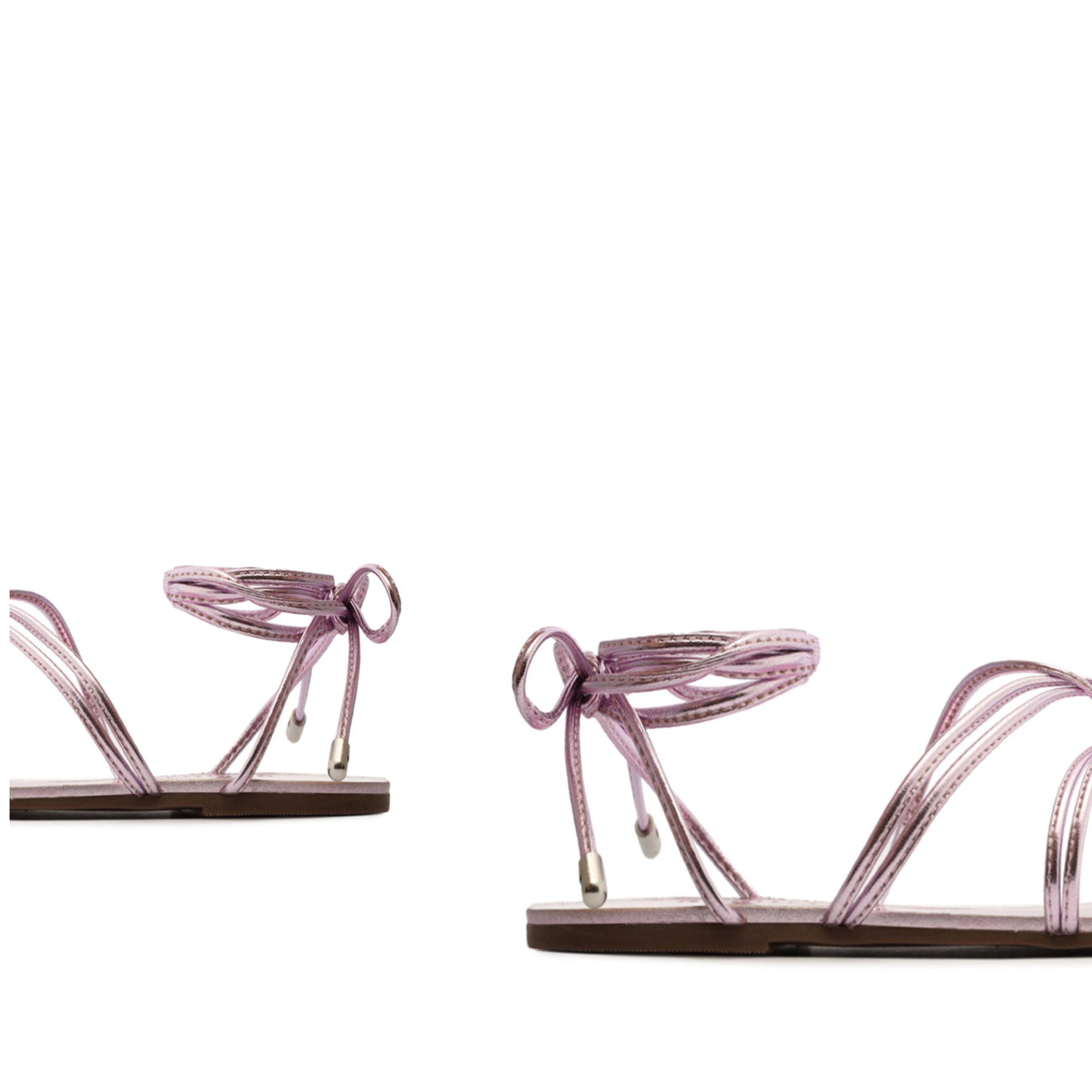 Lucilla Metallic Leather Sandal Flats OLD    - Schutz Shoes