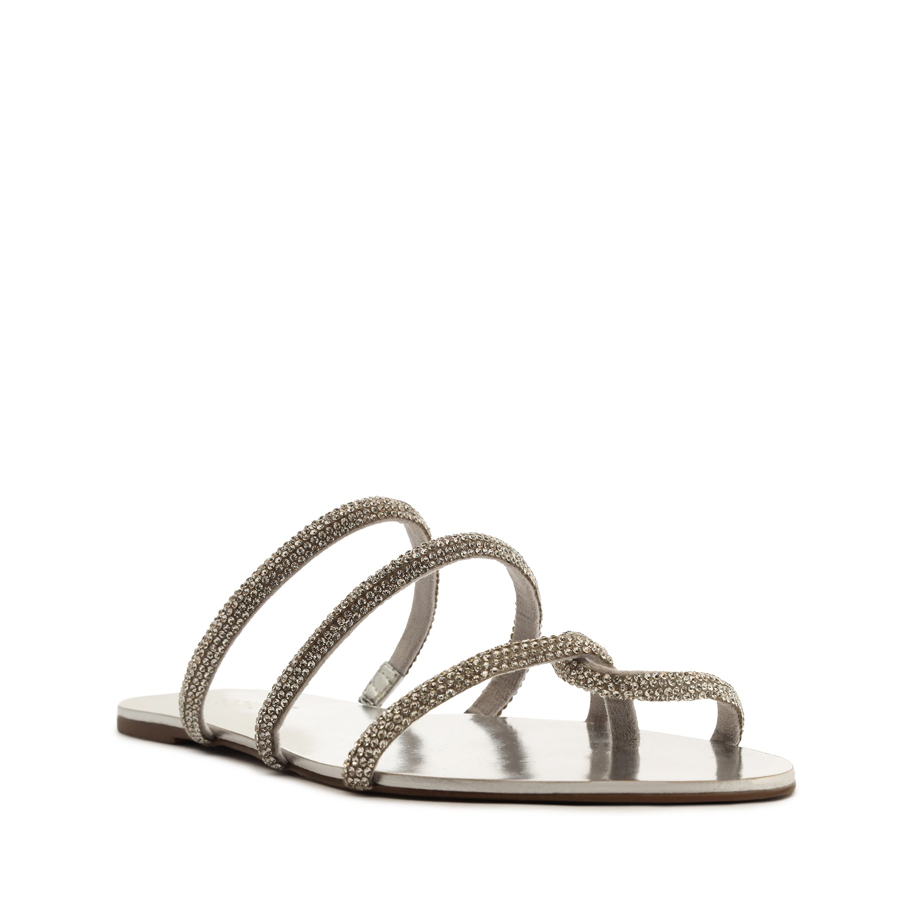 Phoebe Metallic Nappa Leather Sandal Flats OLD    - Schutz Shoes