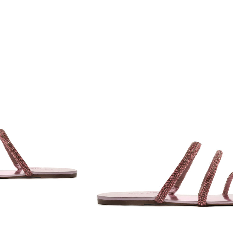 Phoebe Metallic Nappa Leather Sandal Flats Sale    - Schutz Shoes