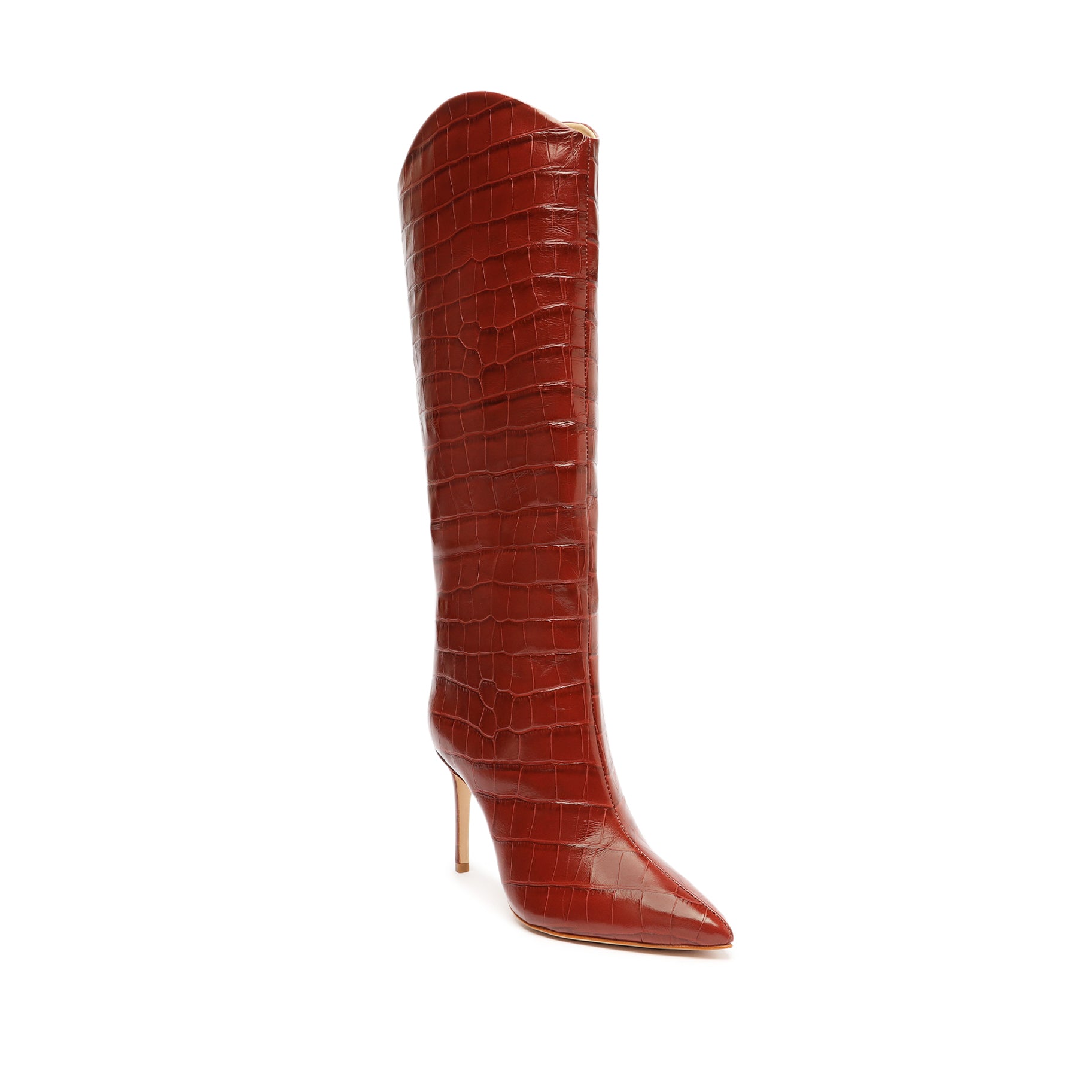 Maryana Crocodile-Embossed Leather Boot Boots Open Stock    - Schutz Shoes