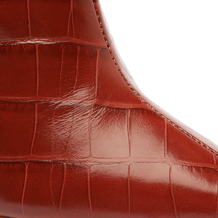 Maryana Crocodile-Embossed Leather Boot Boots Open Stock    - Schutz Shoes