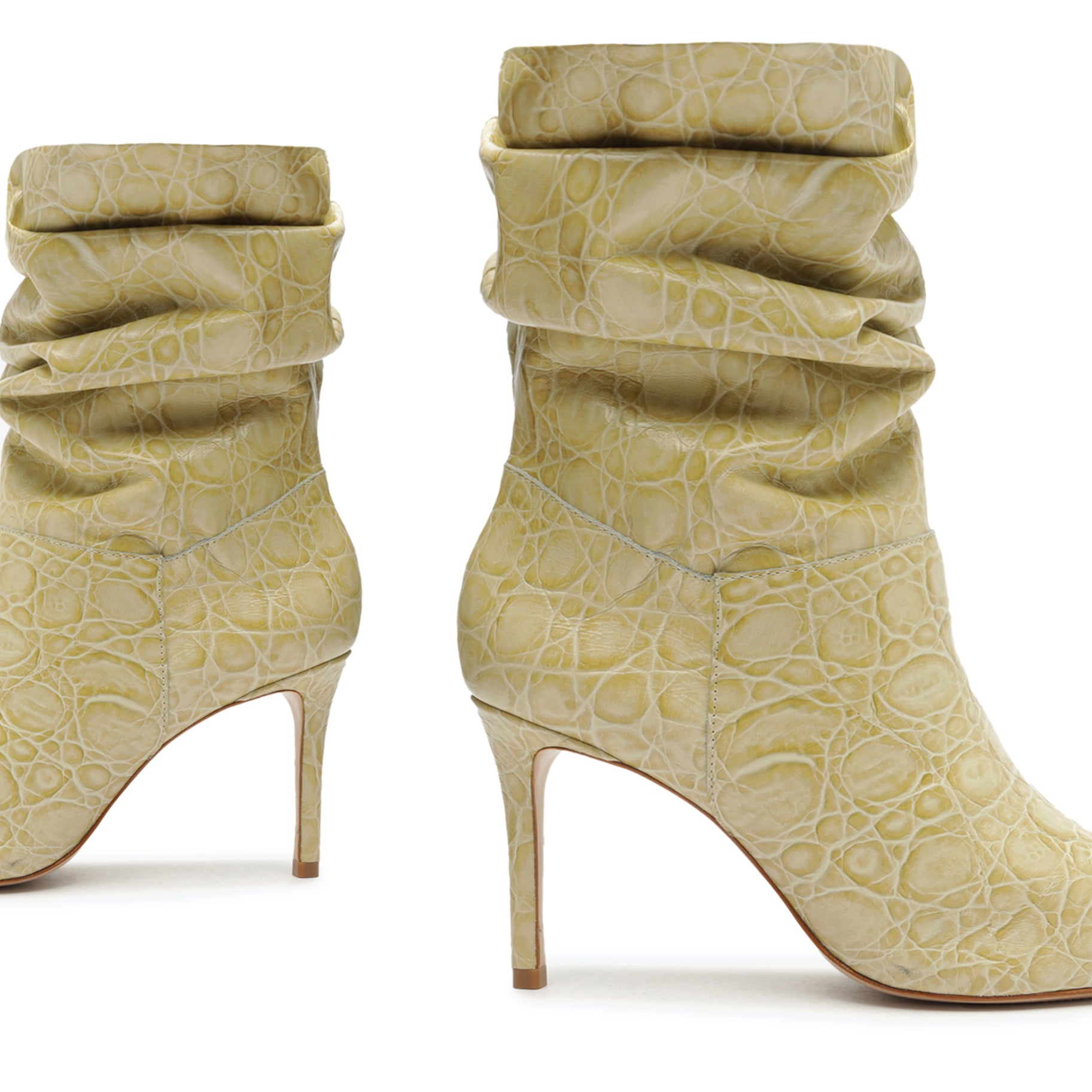 Ashlee Crocodile-Embossed Leather Bootie Booties OLD    - Schutz Shoes