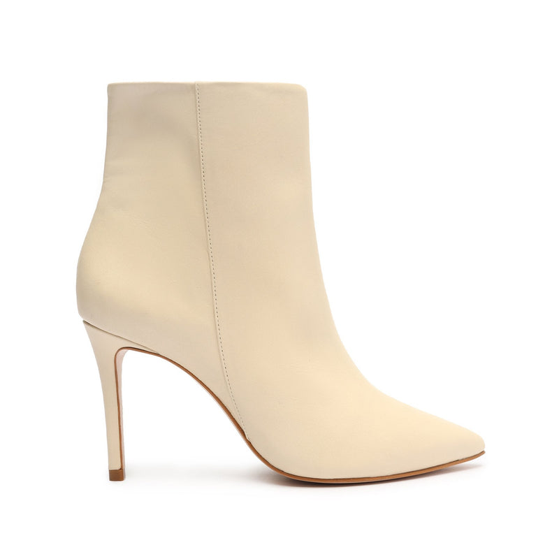 Mikki Leather Bootie Eggshell Leather