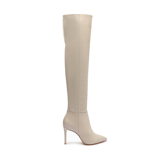 Magali Over the Knee Leather Boot Boots Fall 23 5 Cream Atanado Leather - Schutz Shoes