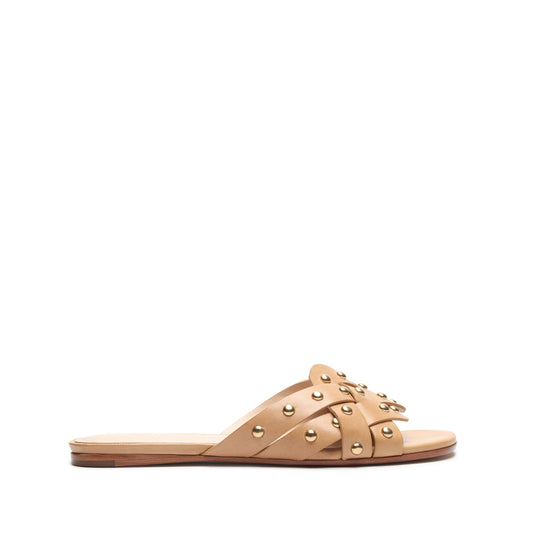 Betisa Leather Sandal Flats OLD 5 HONEY BEIGE ATANADO SOFT - Schutz Shoes