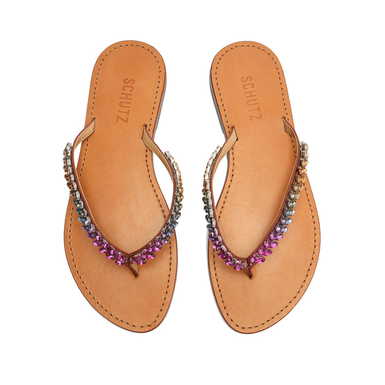 Belle Nappa Leather Sandal Flats Sale    - Schutz Shoes