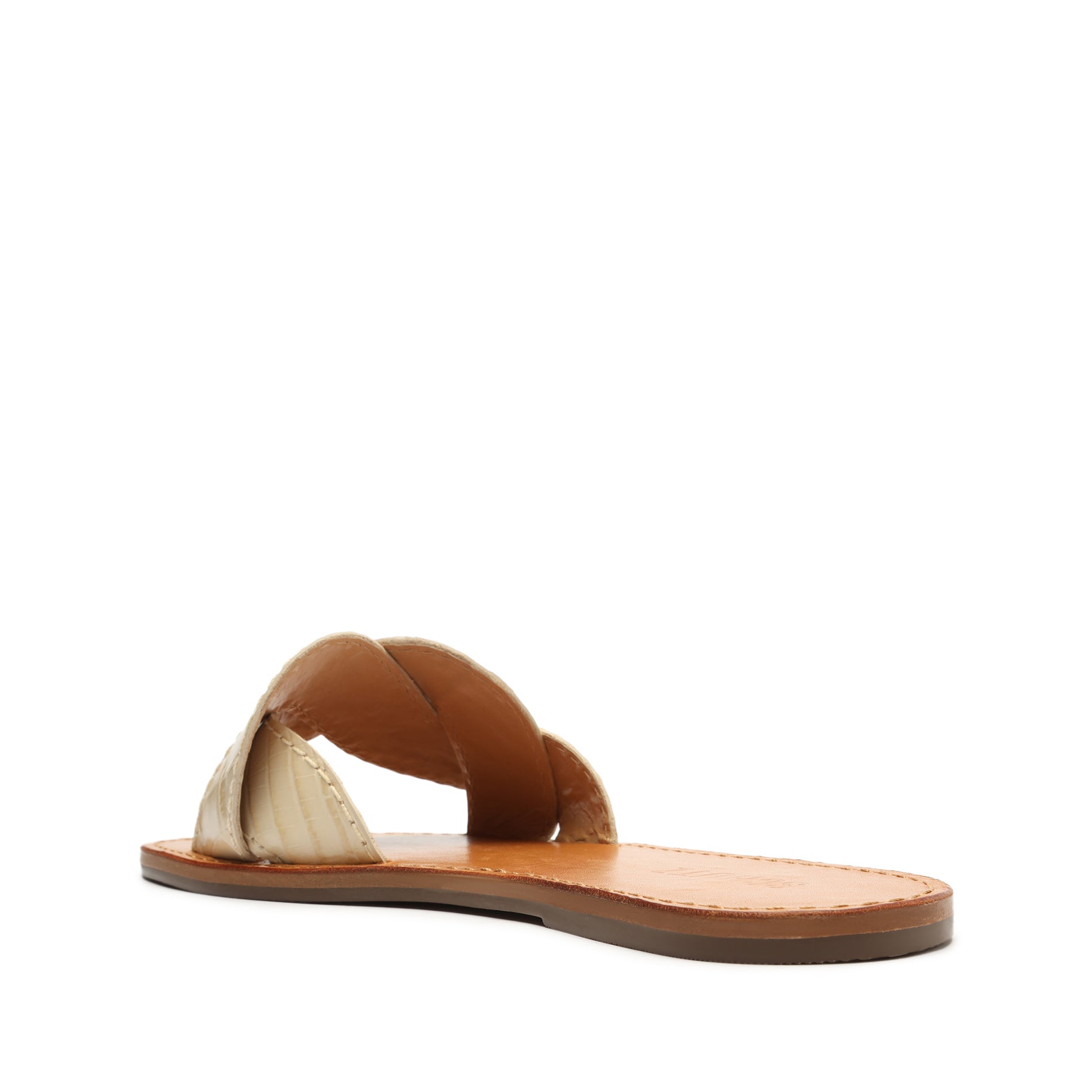 Dinah Crocodile-Embossed Leather Sandal Flats Sale    - Schutz Shoes