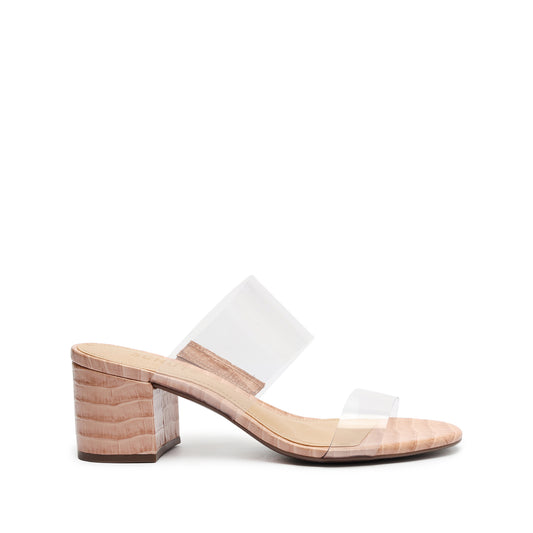 Victorie Crocodile-Embossed Leather Sandal Sandals CO 5 Sweet Rose Crocodile Embossed Leather - Schutz Shoes