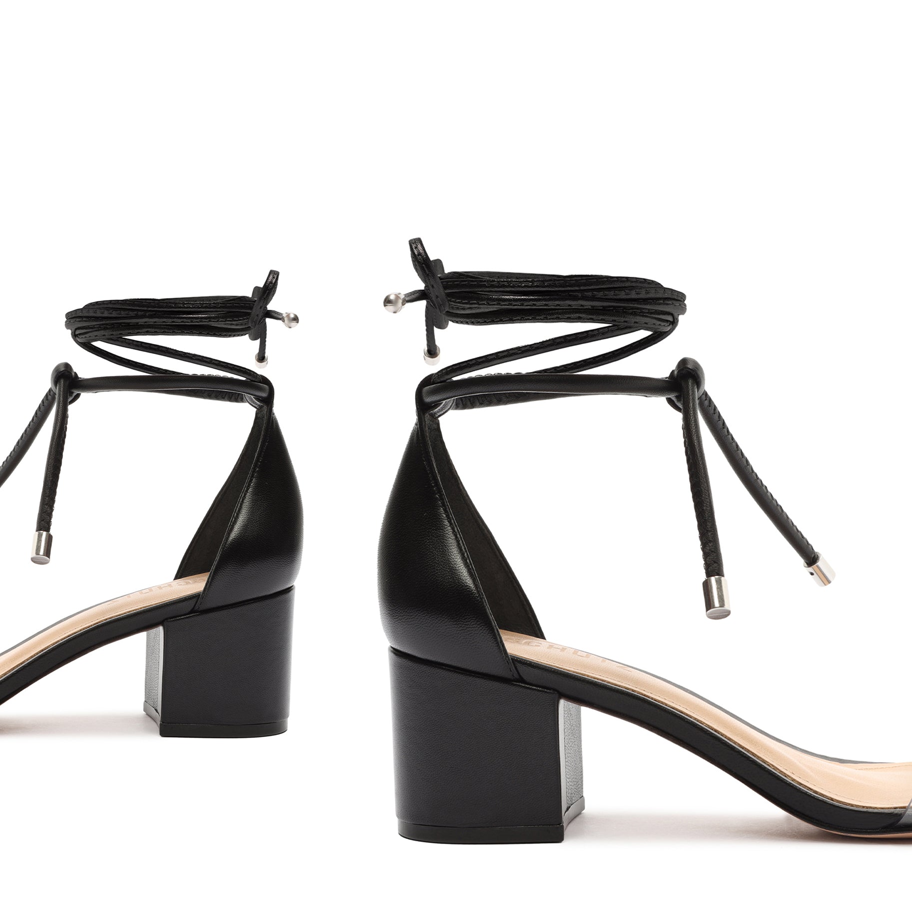 Jessie Mid Block Nappa Leather & Vinyl Sandal - Schutz Shoes