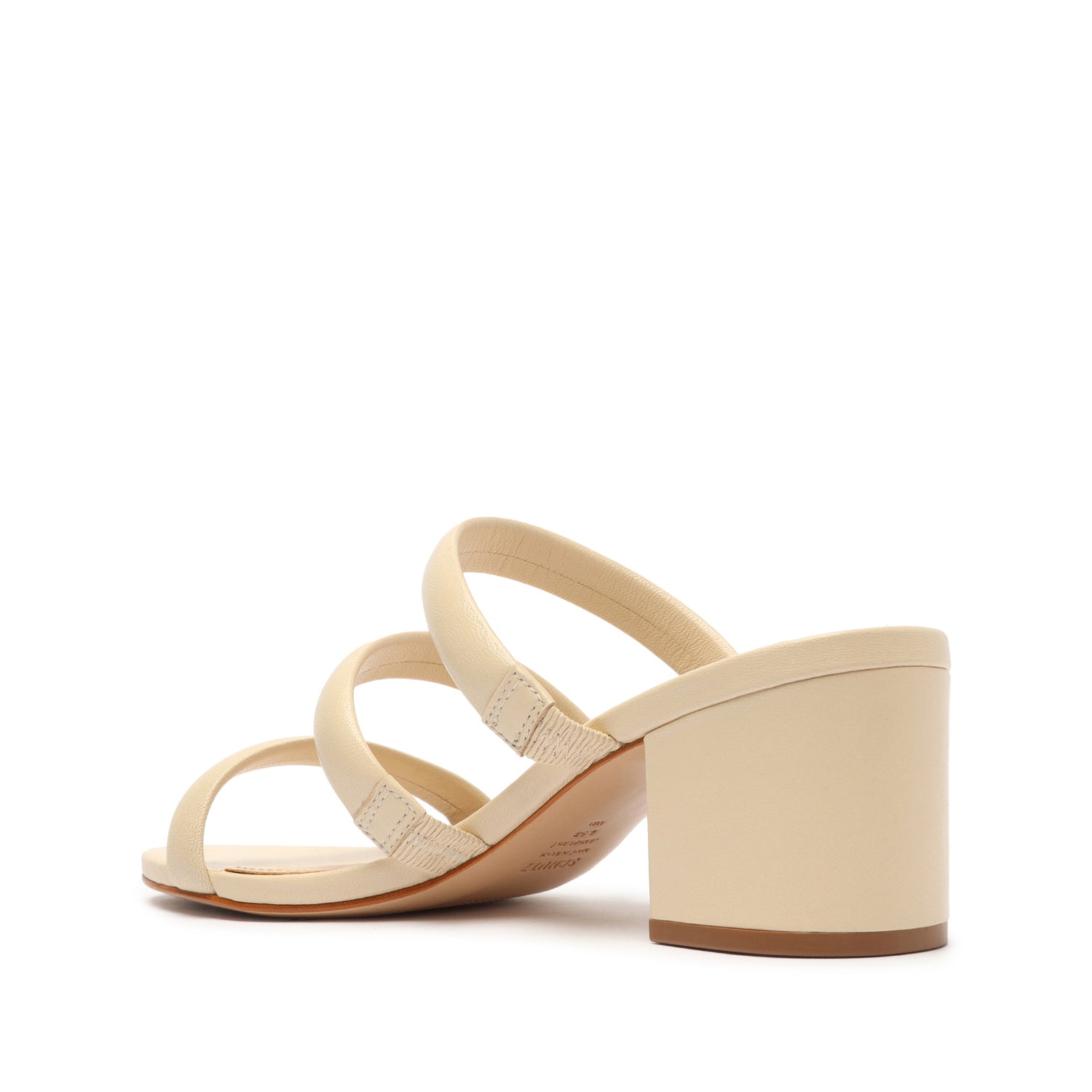 Olly Mid Block Nappa Leather Sandal Eggshell Nappa Leather