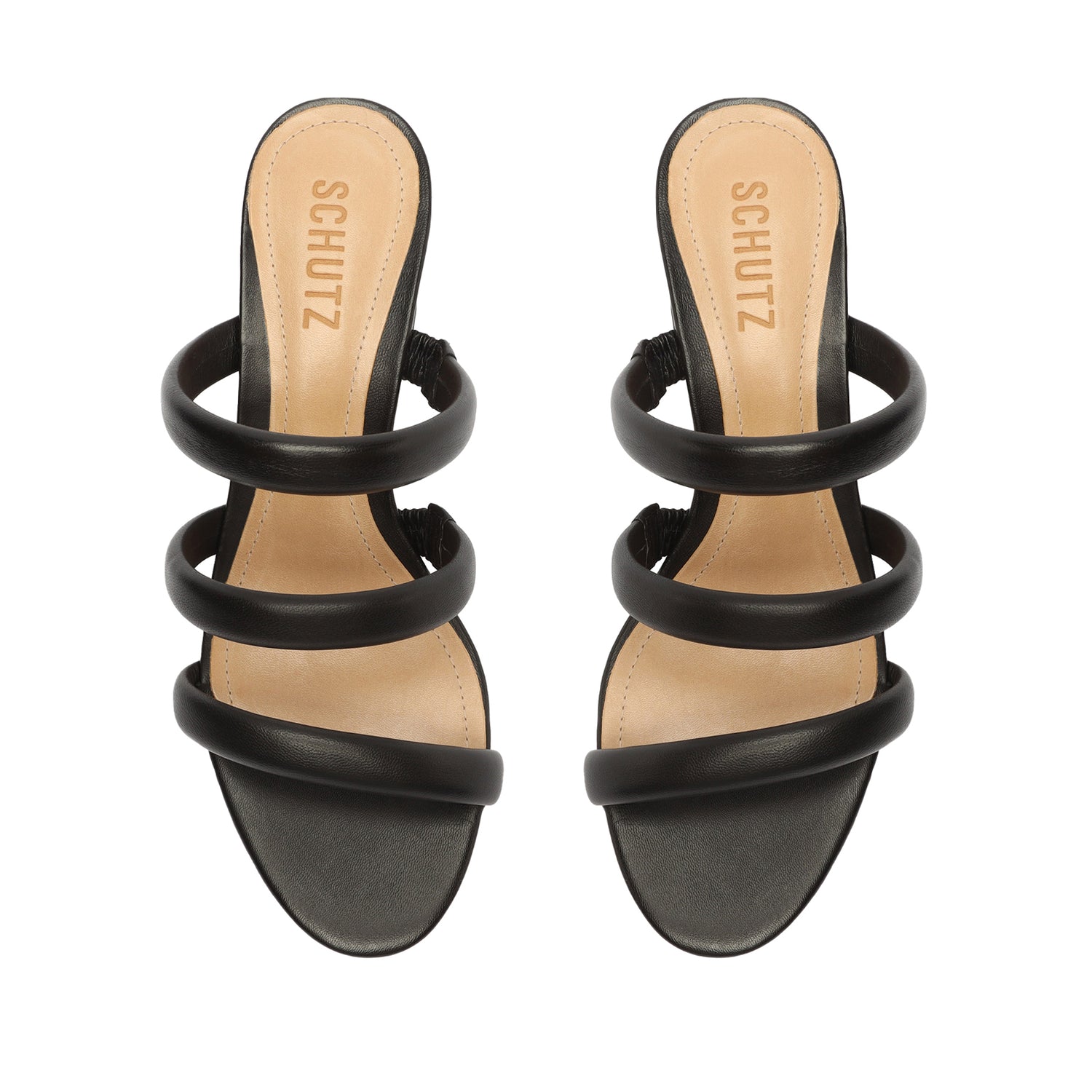 Olly Mid Block Nappa Leather Sandal Black Nappa Leather