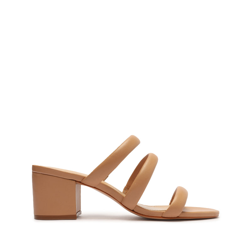 Olly Mid Block Nappa Leather Sandal Sandals Pre Fall 22 5 Honey Beige Nappa Leather - Schutz Shoes