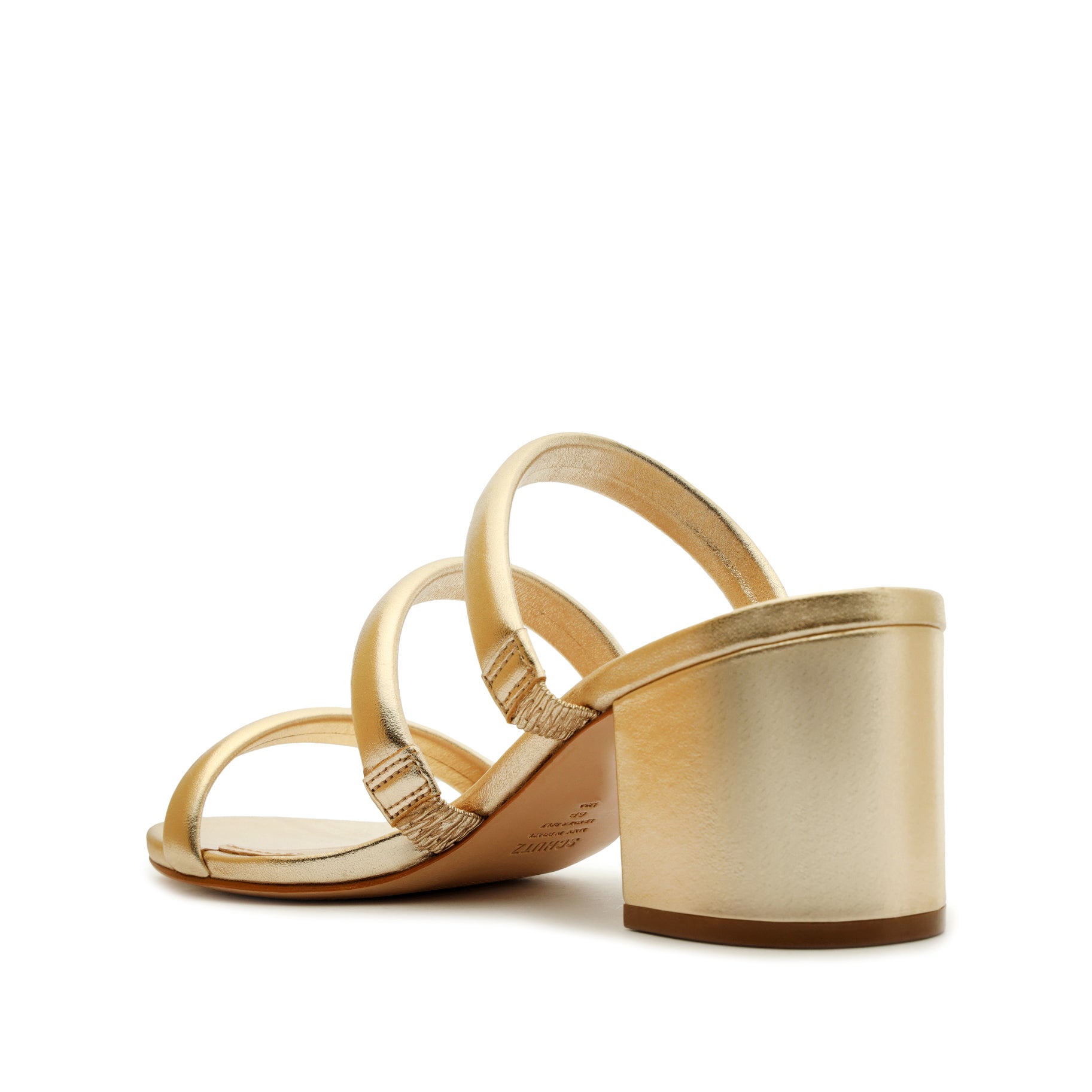 Olly Mid Block Metallic Leather Sandal Sandals Pre Fall 22    - Schutz Shoes