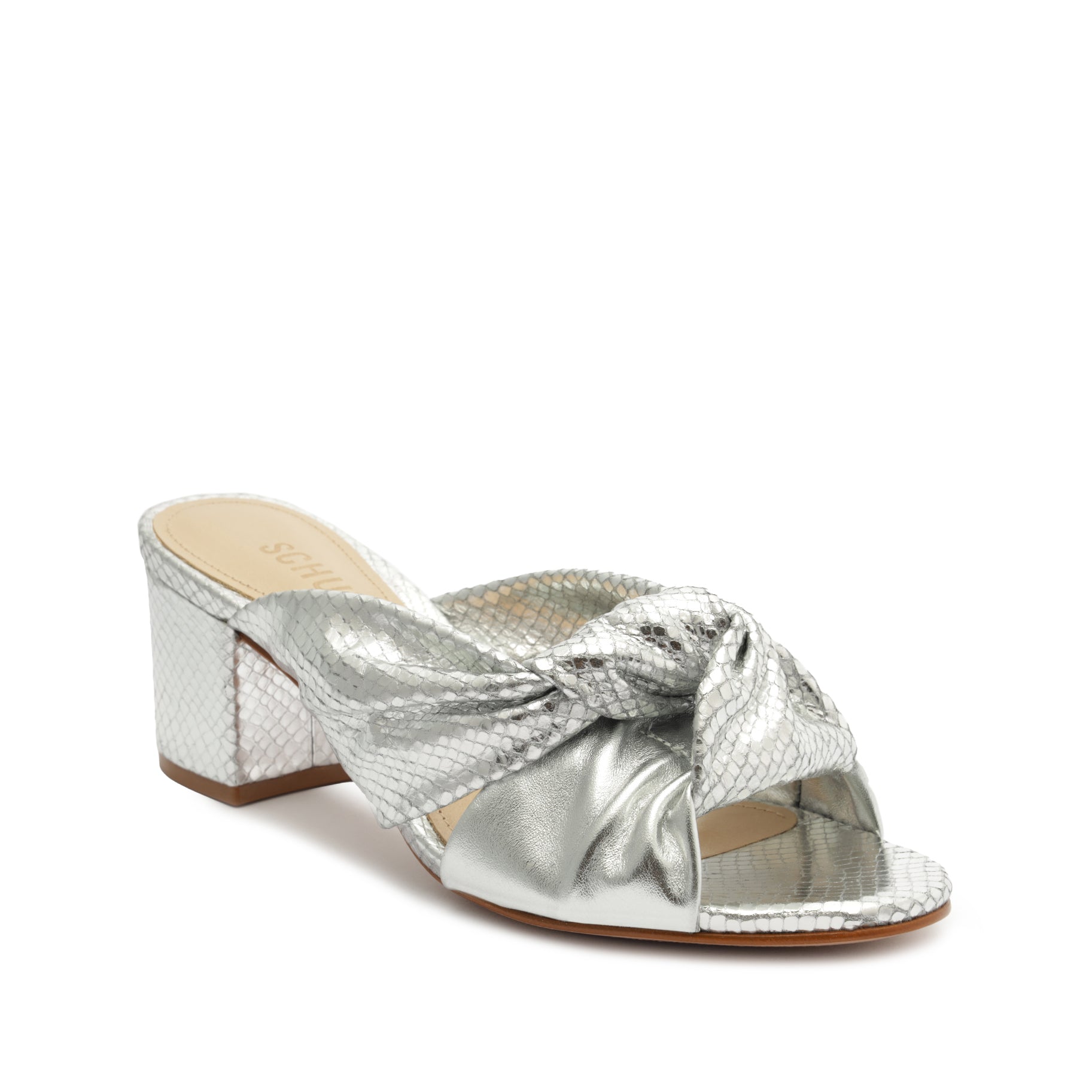 Mindy Mid Block Metallic Sandal OLD - Schutz Shoes