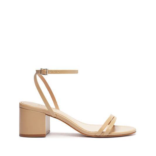 Altina Mid Block Nappa Leather Sandal Sandals Open Stock 5 Light Beige Nappa Leather - Schutz Shoes