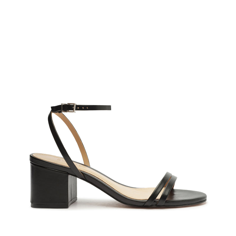 Altina Mid Block Nappa Leather Sandal Sandals Open Stock 5 Black Nappa Leather - Schutz Shoes