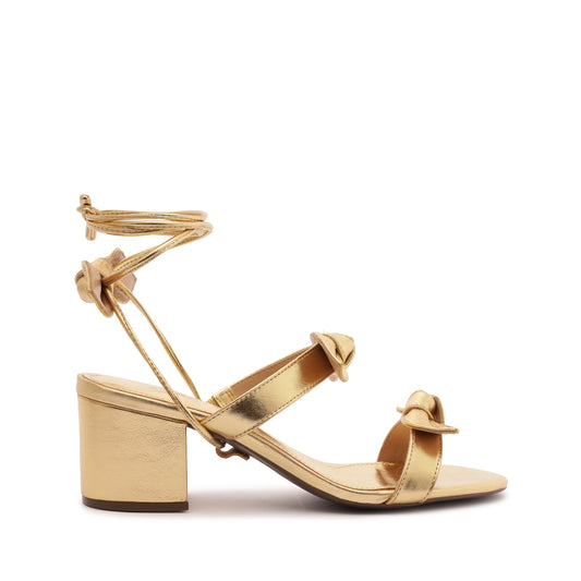 Alia Mid Block Metallic Leather Sandal Sandals Pre Fall 23 5 Gold Metallic Leather - Schutz Shoes