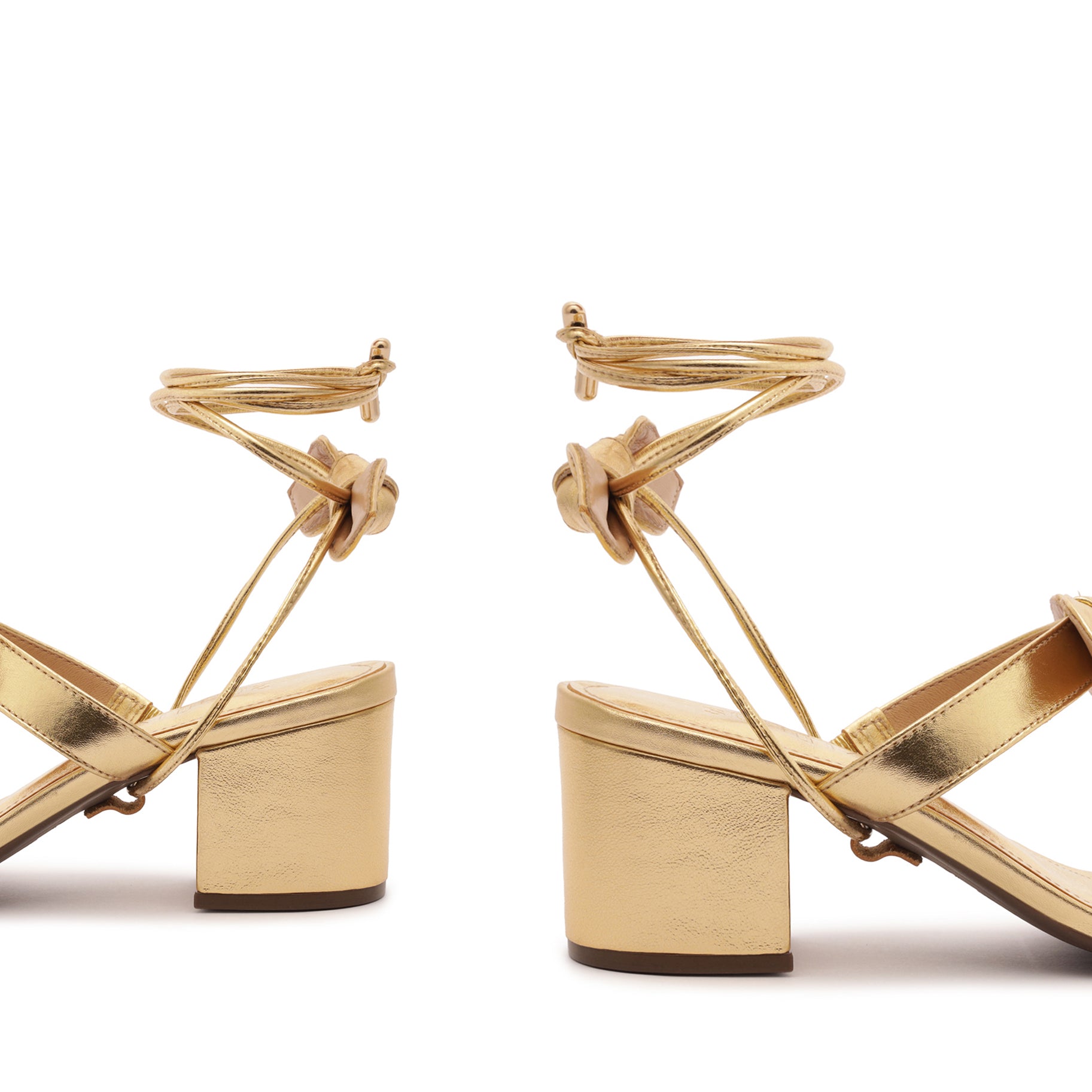 Alia Mid Block Metallic Leather Sandal Sandals Pre Fall 23    - Schutz Shoes