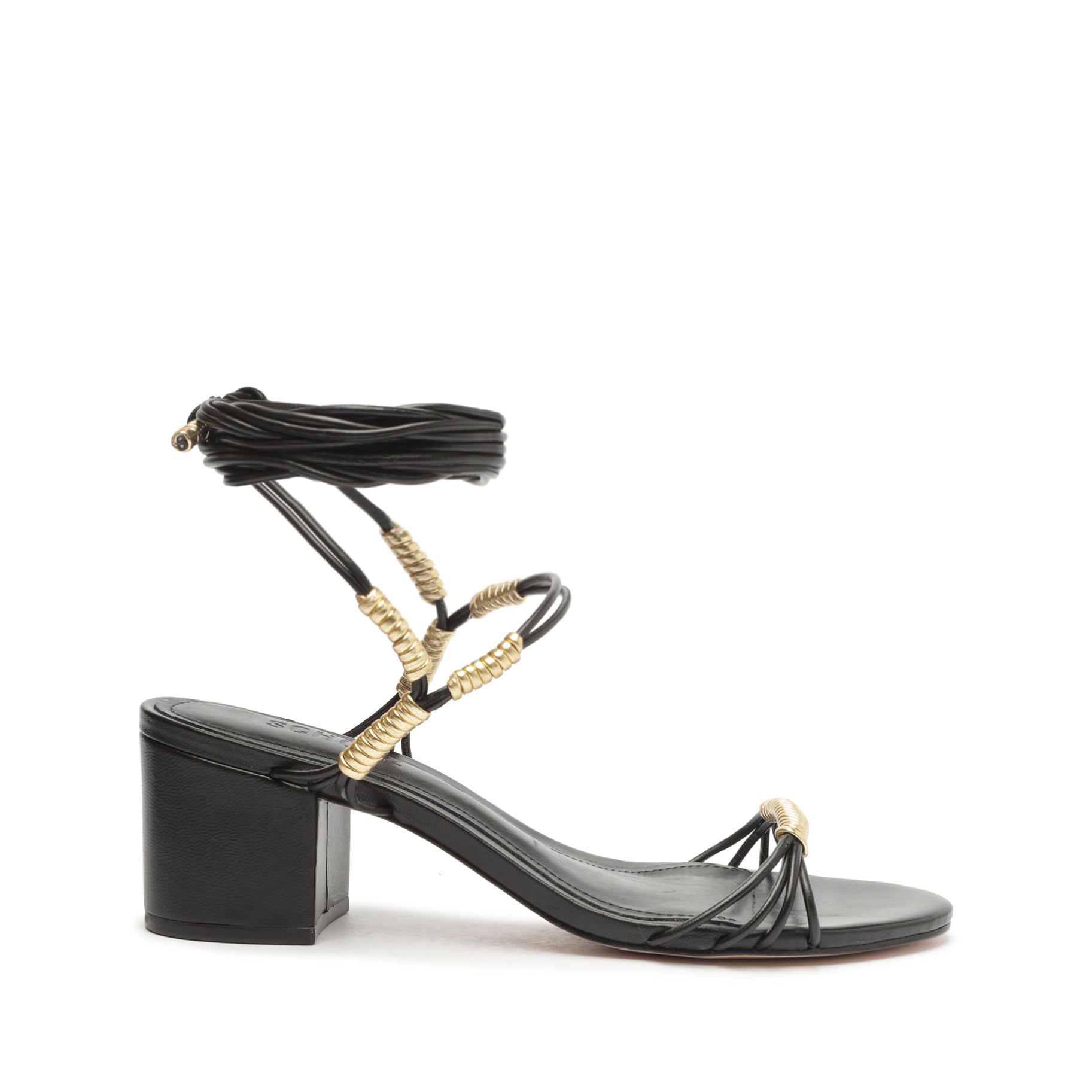 Amunet Mid Block Patent Leather Sandal Sandals Open Stock 5 Black Patent Leather - Schutz Shoes