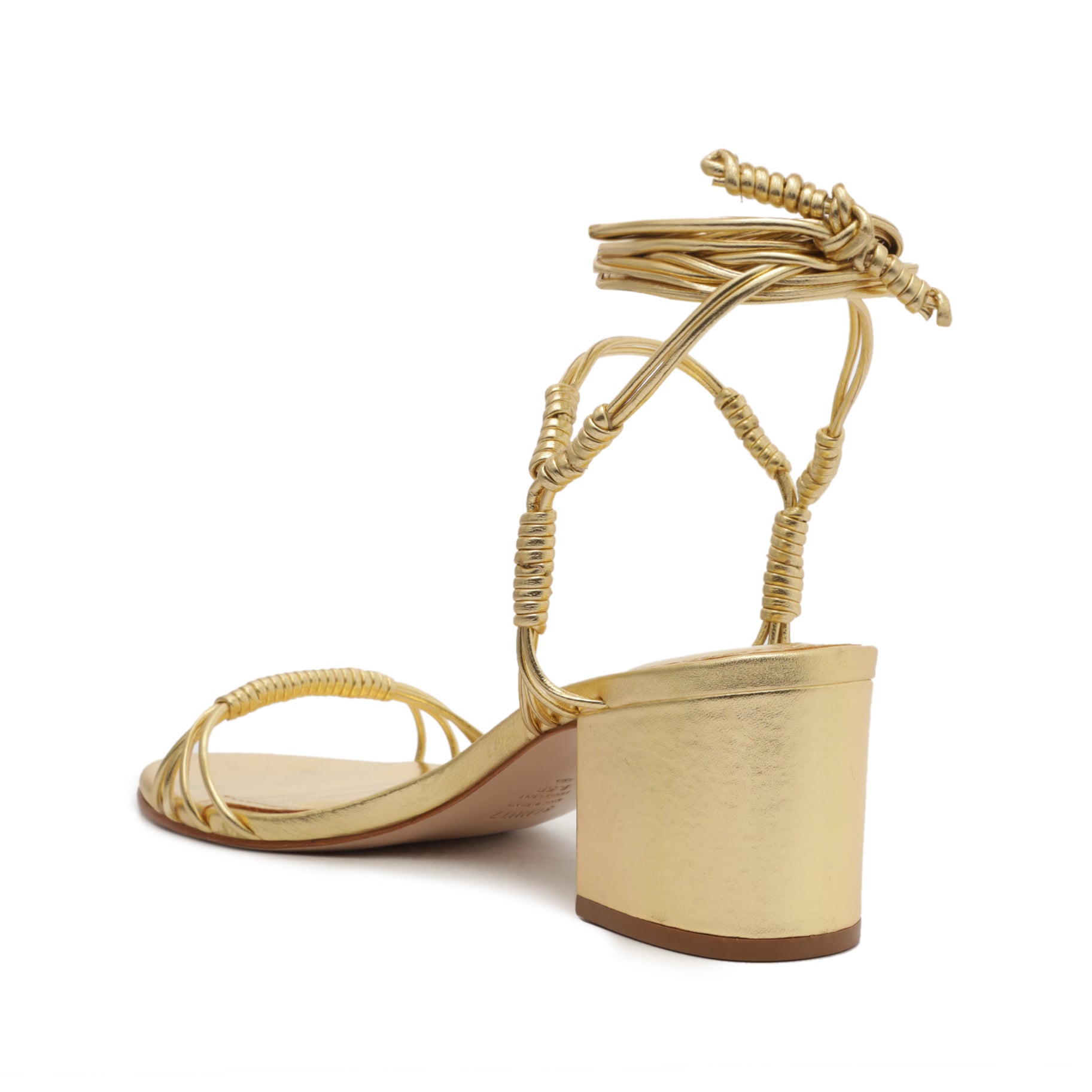 Amunet Mid Block Metallic Leather Sandal Sandals Resort 23    - Schutz Shoes