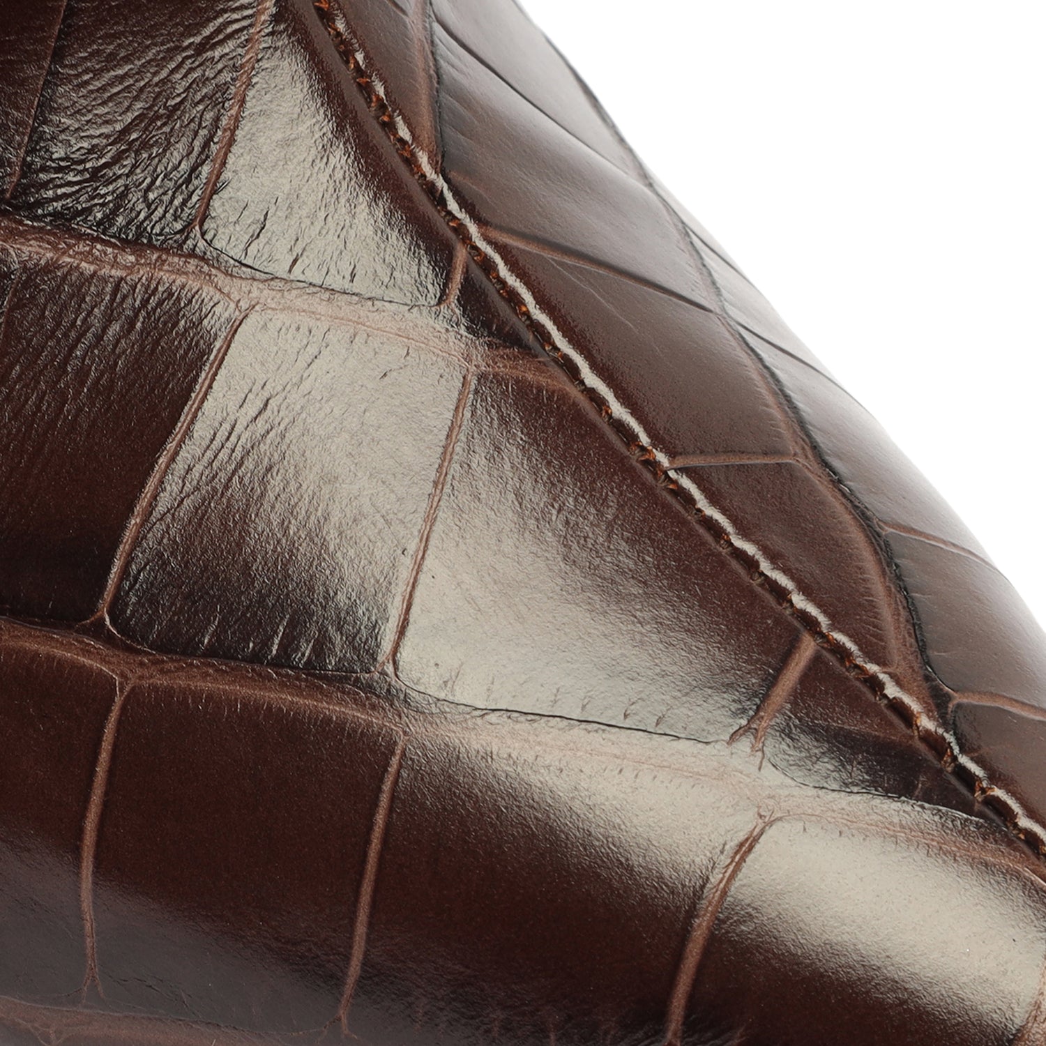 Schutz | Maryana Block Crocodile-Embossed Leather Boot | 5 US | Green