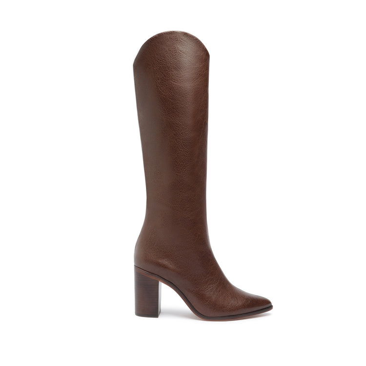 Maryana Block Leather Boot Boots Open Stock 5 Brown Leather - Schutz Shoes