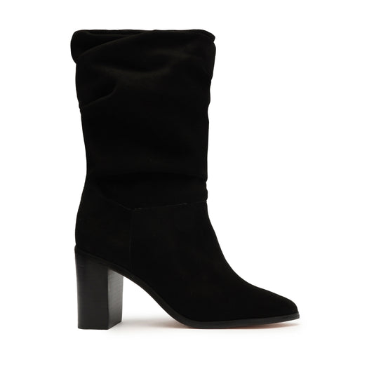 Ashlee Block Suede Bootie Booties OLD 5 Black Suede - Schutz Shoes