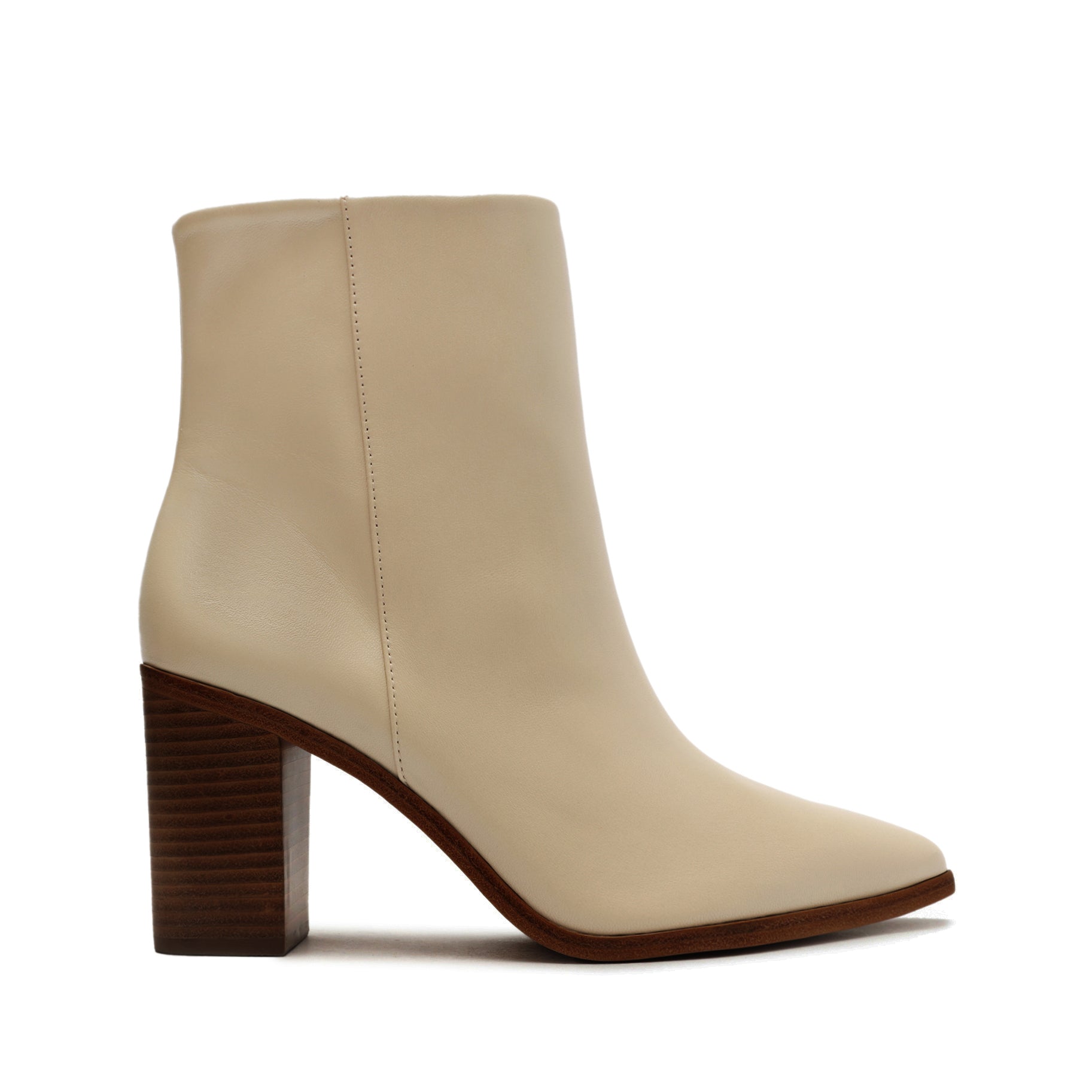 Mikki Block Bootie Booties Open Stock 5 Oyster Leather - Schutz Shoes