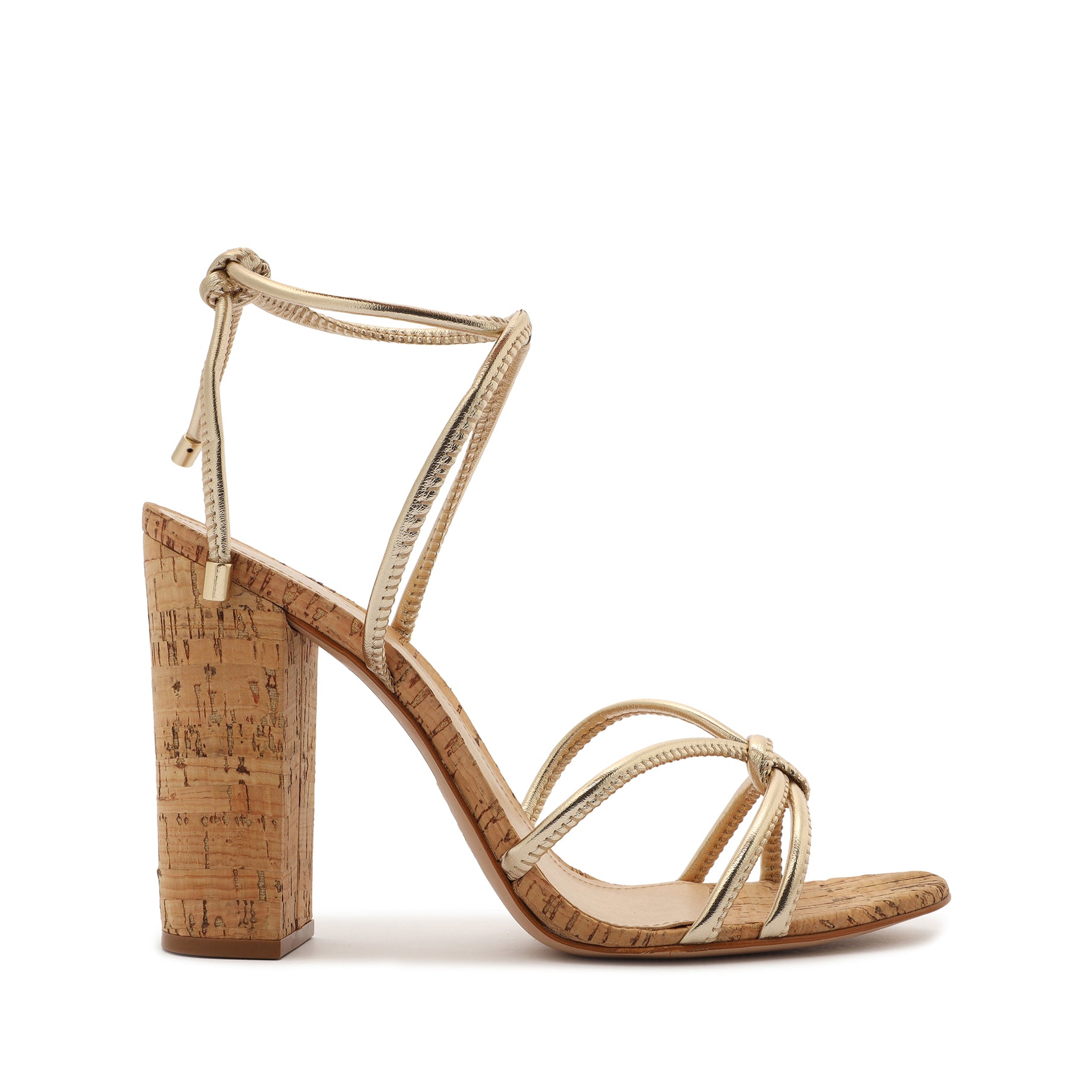 Suzy High Block Metallic Leather Sandal Sandals OLD 5 Platina Gold Metallic Leather - Schutz Shoes