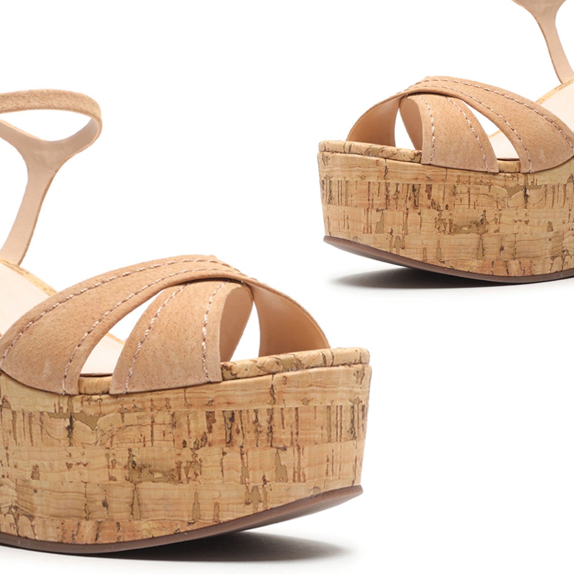 Bellina Leather & Cork Wedge Sandals Sale    - Schutz Shoes