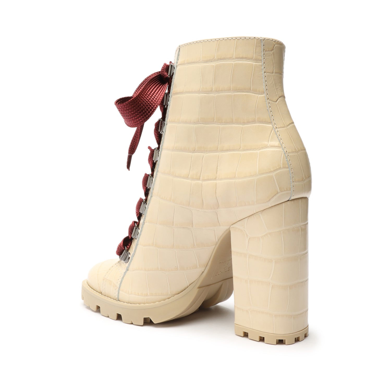 Zhara Crocodile-Embossed Leather Bootie Booties Fall 22    - Schutz Shoes