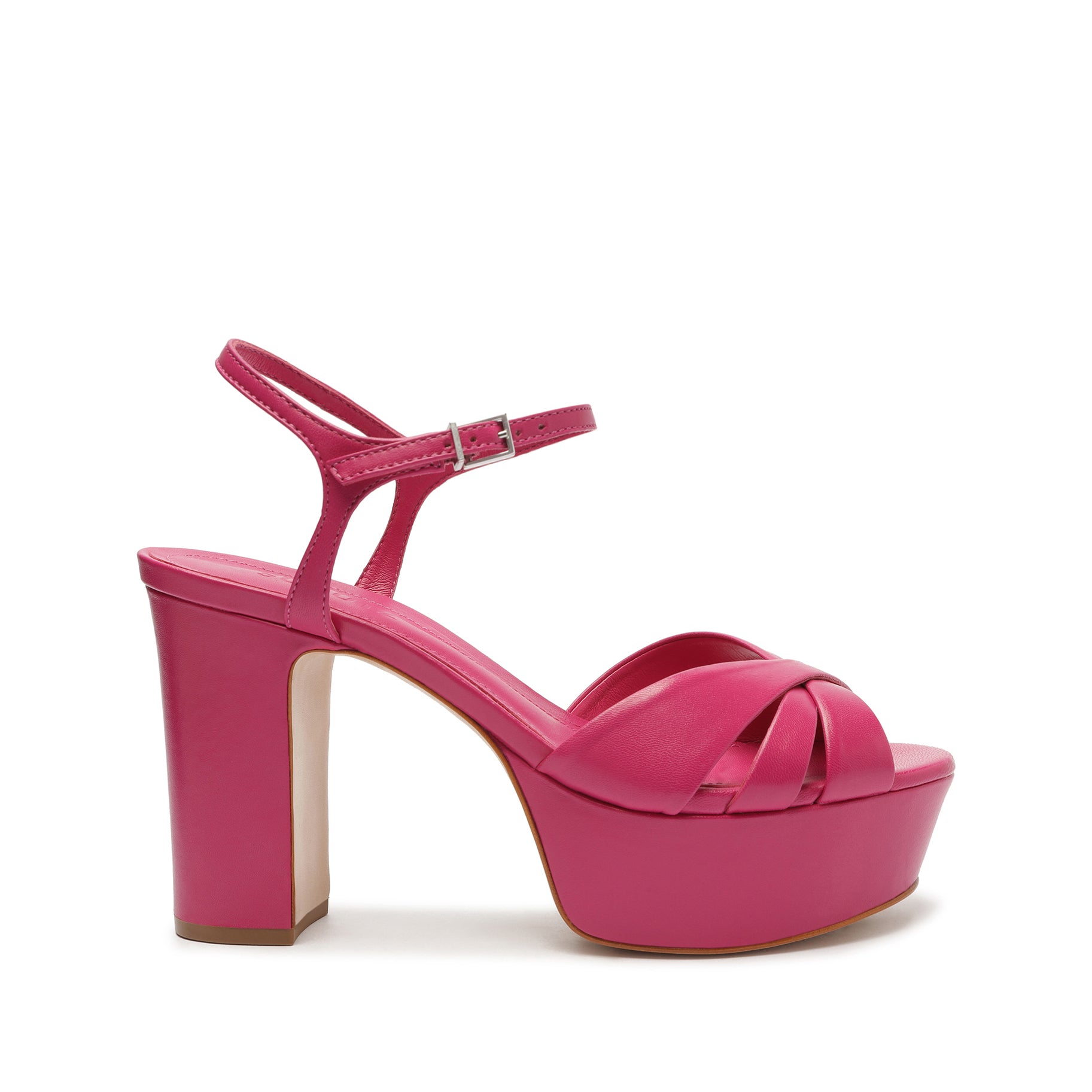 Keefa Nappa Leather Sandal Sandals Spring 23 5 Hot Pink Nappa Leather - Schutz Shoes