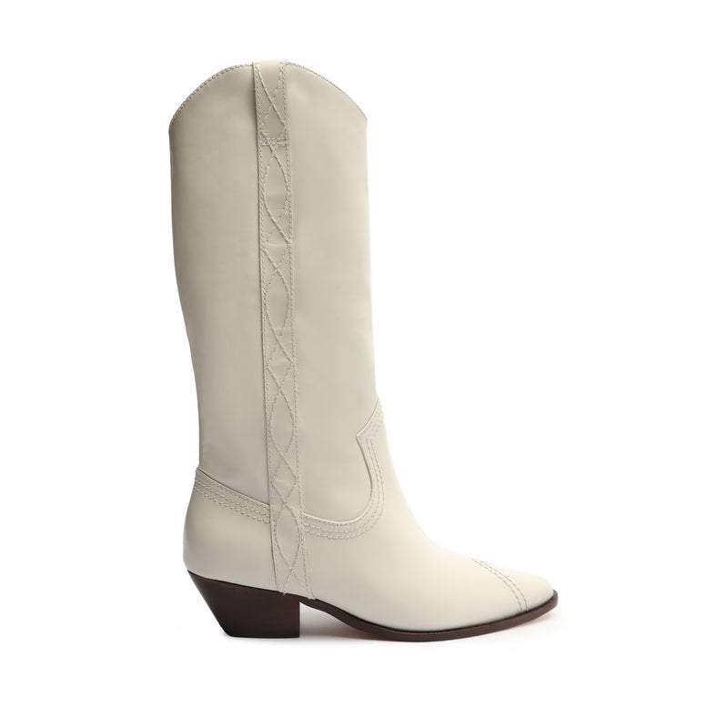Allison Leather Boot Boots Fall 22 5 Pearl Leather - Schutz Shoes