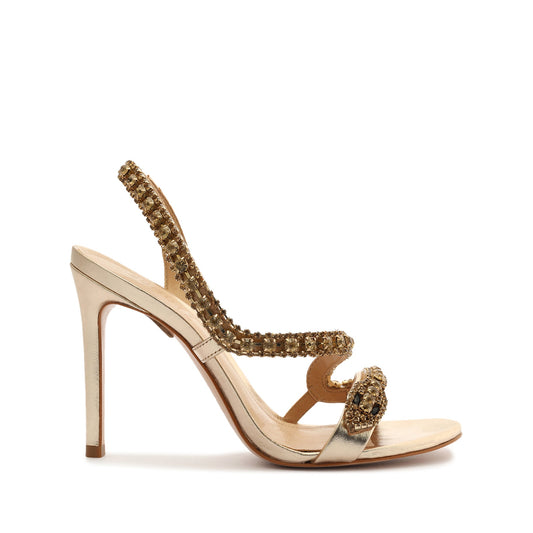 Court Metallic Sandal Sandals Sale 5 Gold Metallic Leather & Crystals - Schutz Shoes