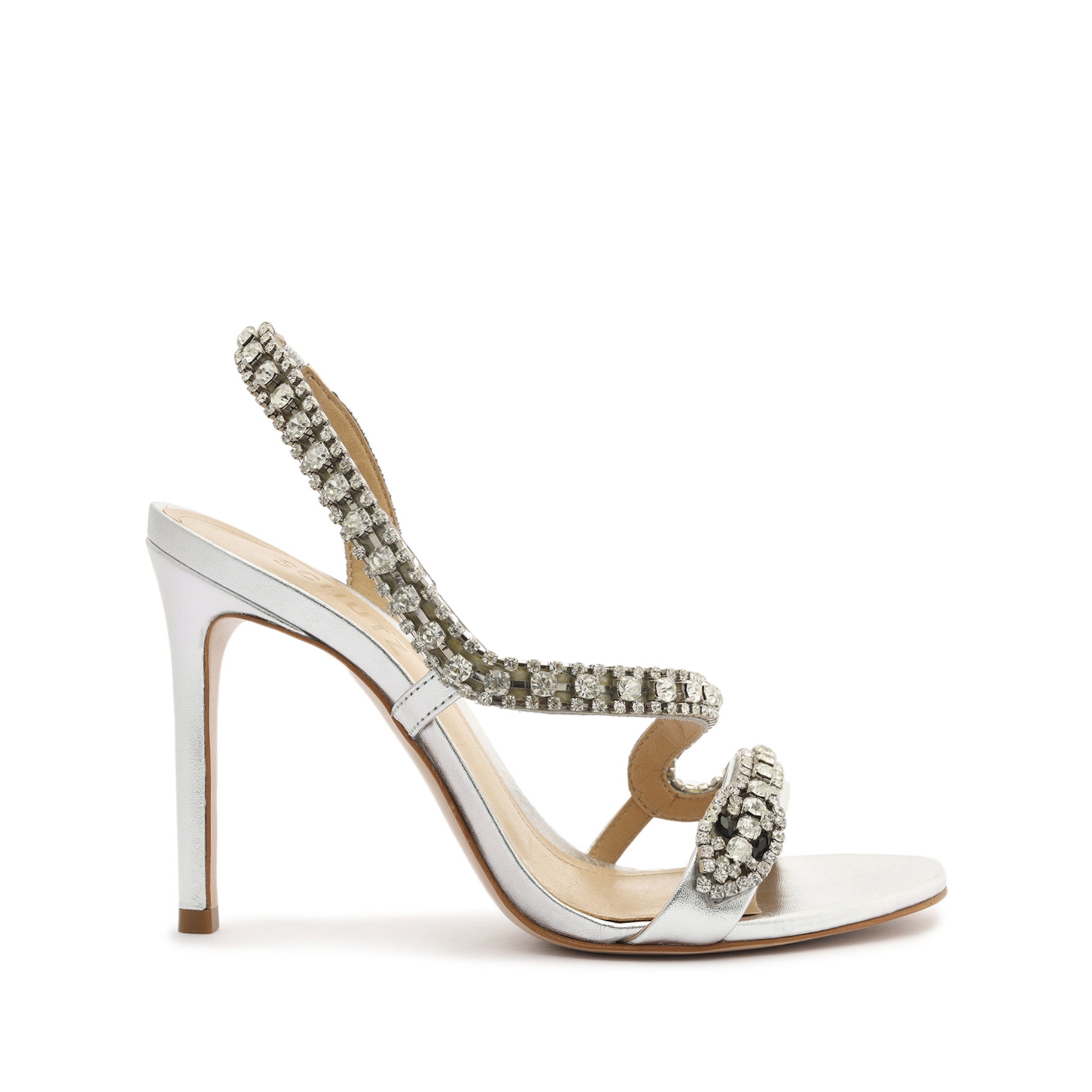 Court Metallic Sandal Sandals Sale 5 Silver Metallic Leather & Crystals - Schutz Shoes