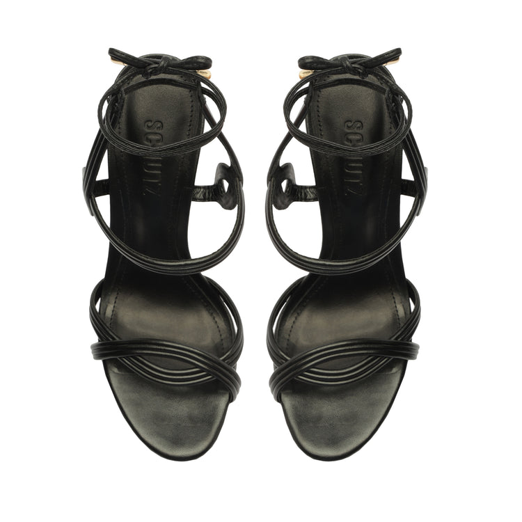 Brynn & Nappa Sandal Black Faux Leather & Nappa
